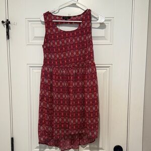 BeBop Red Geometric High Low Dress